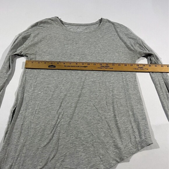 LULULEMON To The Point Long Sleeve Gray Asymmetrical Tie T-Shirt Top Sz 6 - Picture 4 of 8